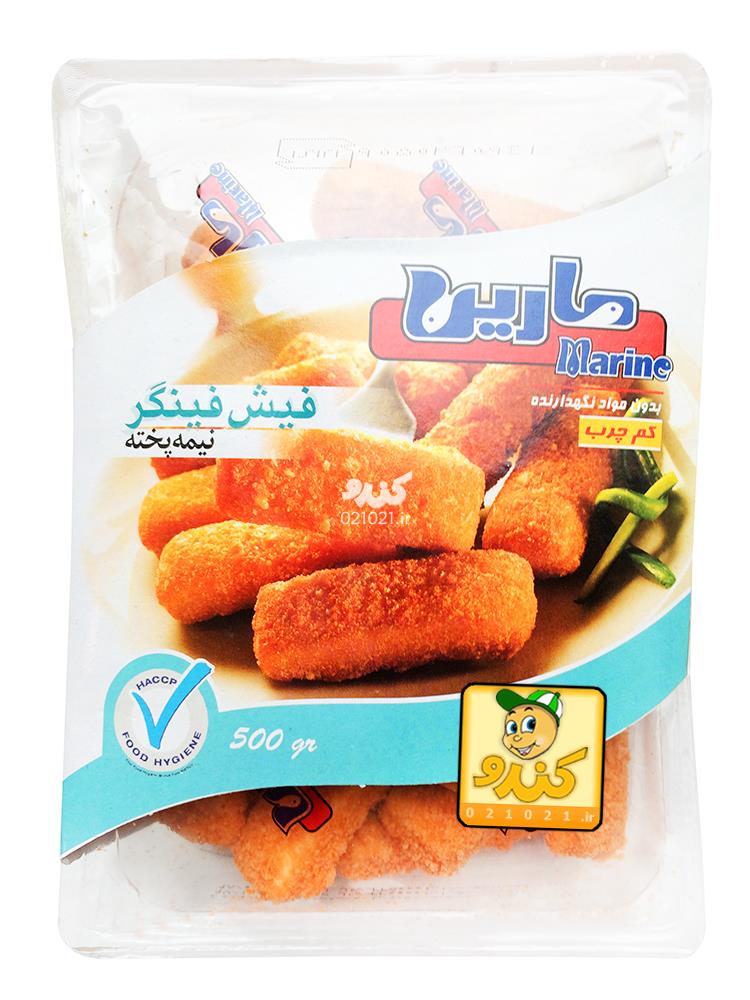 تصویر بزرگ‌شده فیش فینگر فیله ماهی 500 گرمی مارین