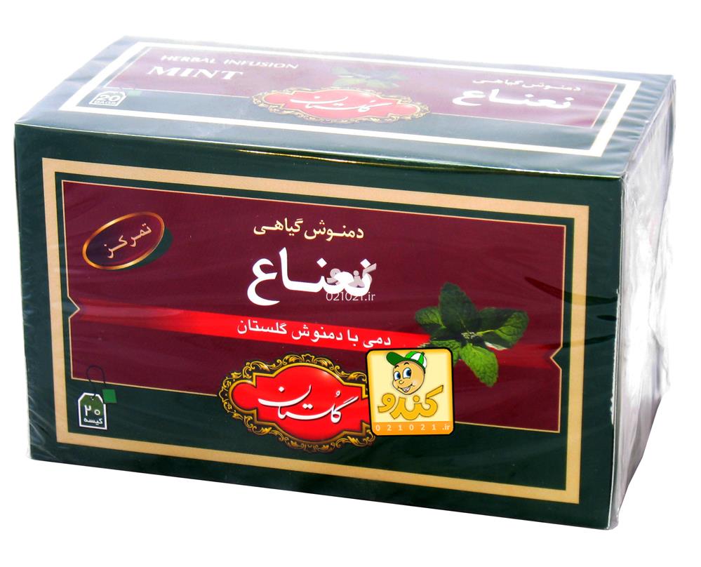 تصویر بزرگ‌شده دمنوش گیاهی نعناع کیسه ای 20 عددی گلستان