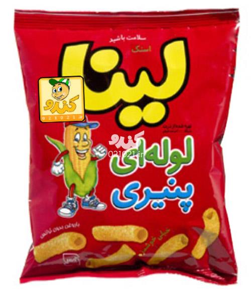 تصویر بزرگ‌شده لینا لوله ای با طعم پنیر لینا