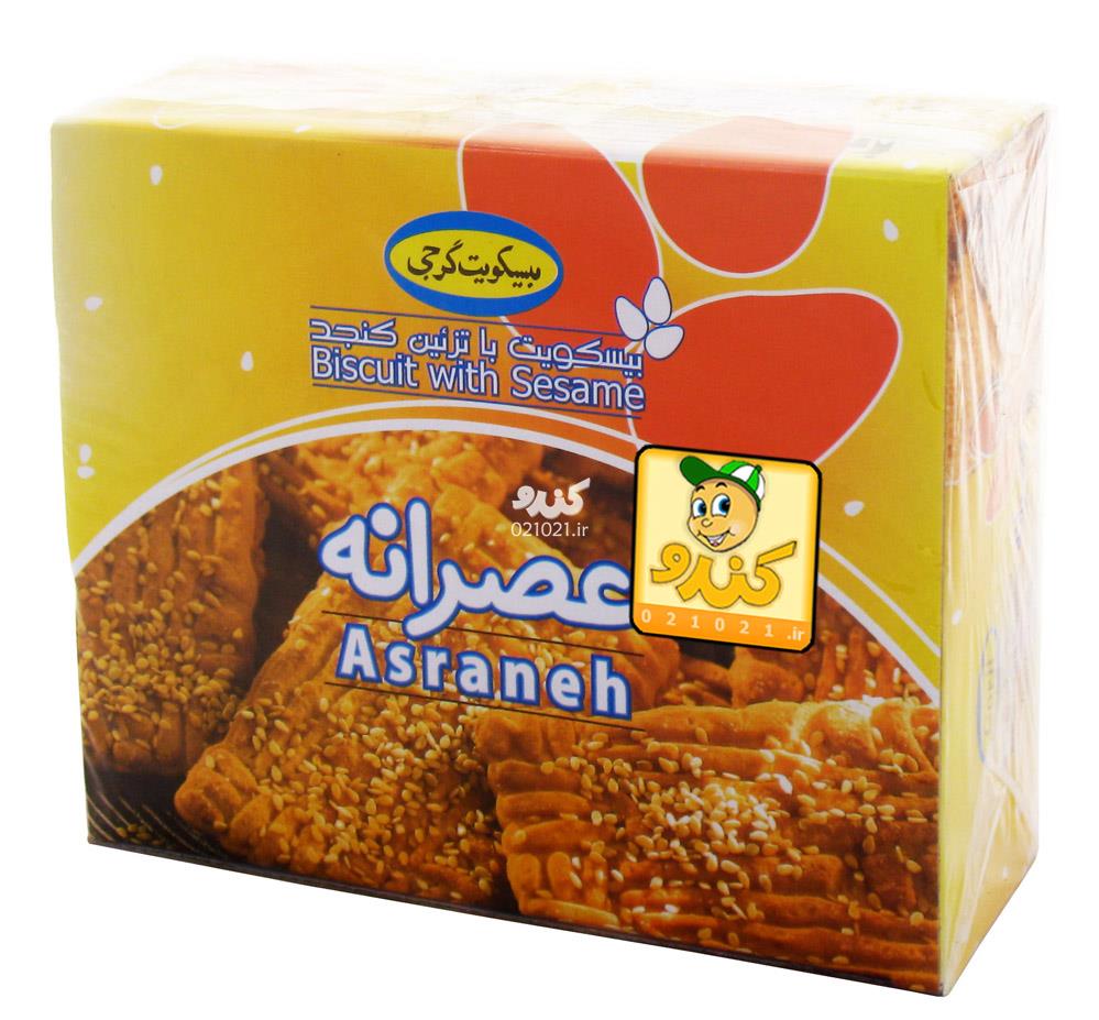 تصویر بزرگ‌شده بیسکویت عصرانه با تزئین کنجدی ساده گرجی