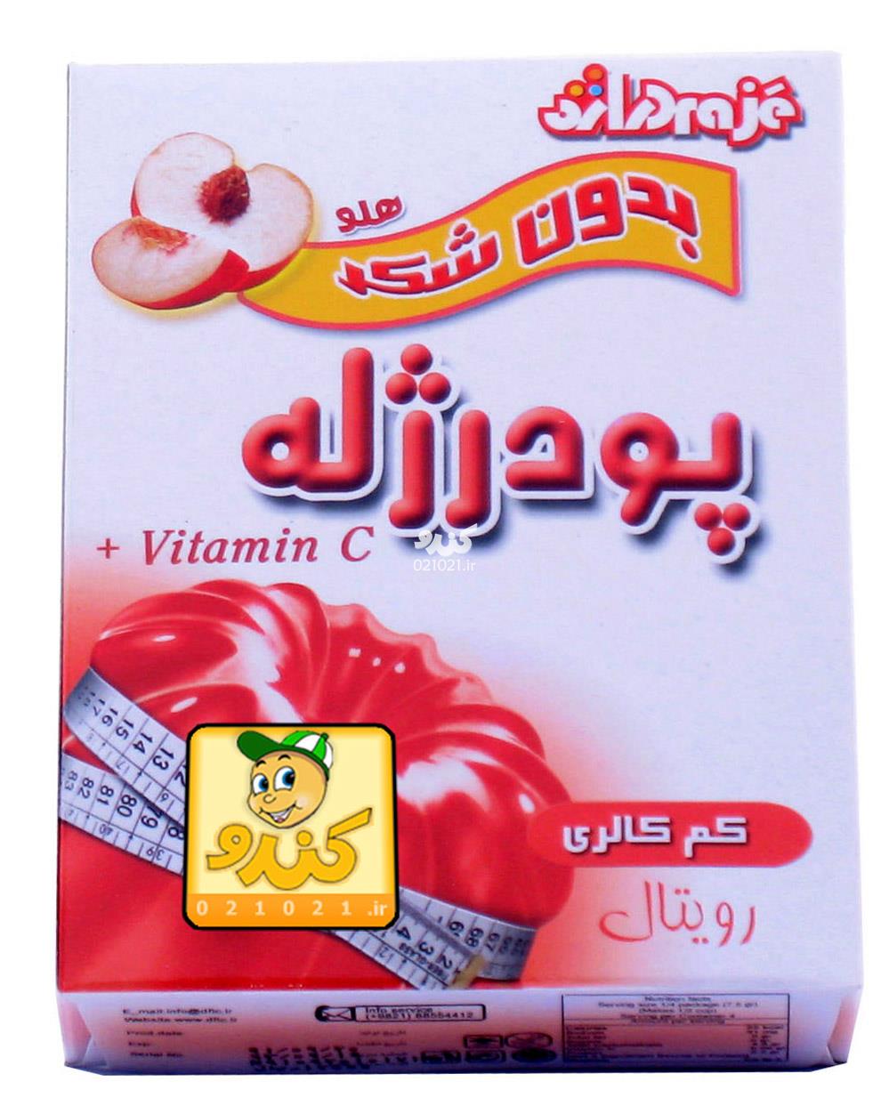 تصویر بزرگ‌شده پودر ژله بدون شکر رژیمی هلو کم کالری ۳۰ گرمی دراژه