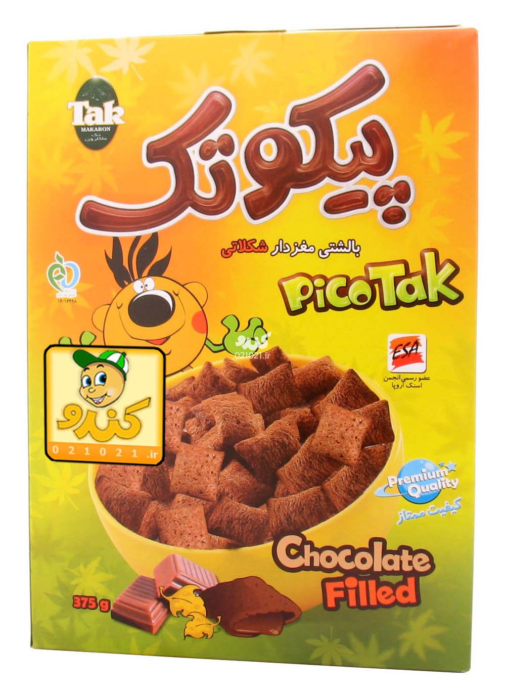 تصویر بزرگ‌شده کورن فلکس بالشتی مغر دار شکلاتی 375 گرمی تک