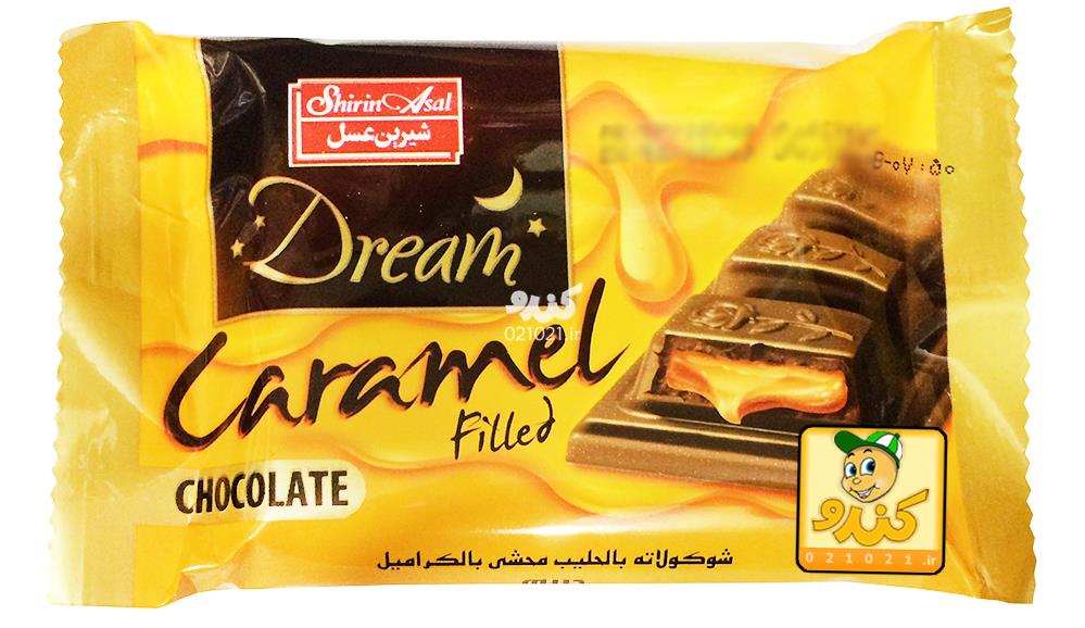 تصویر بزرگ‌شده شکلات دیریم با مغز کارامل 30 گرمی شیرین عسل