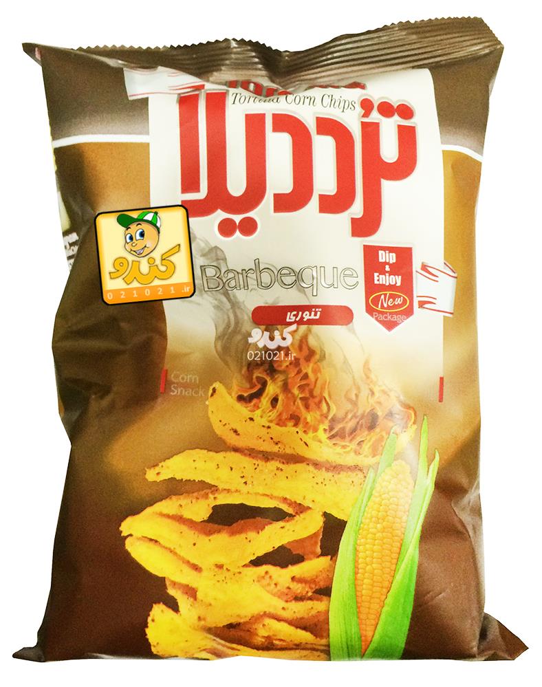 تصویر بزرگ‌شده چیپس برگ ذرت تنوری 10 گرمی ترددیلا