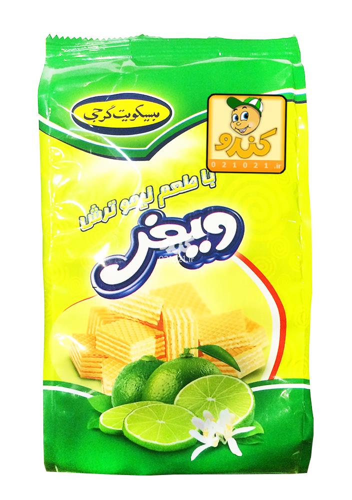 تصویر بزرگ‌شده ویفرهای مکعبی با طعم لیموترش 100 گرمی گرجی