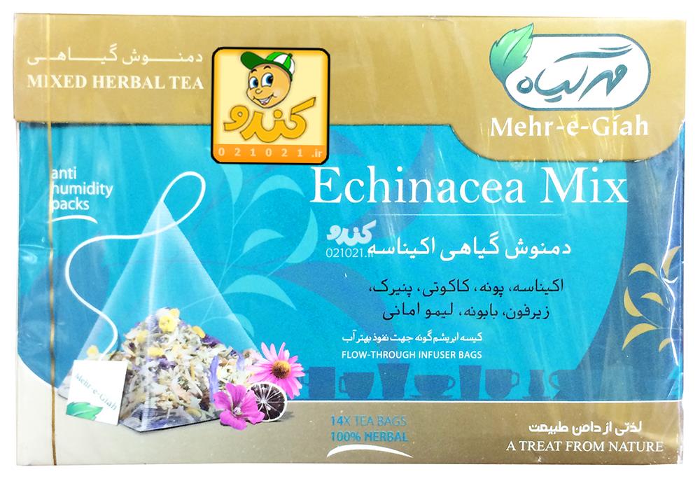 تصویر بزرگ‌شده دمنوش گیاهی اکیناسه 14عددی مهرگیاه
